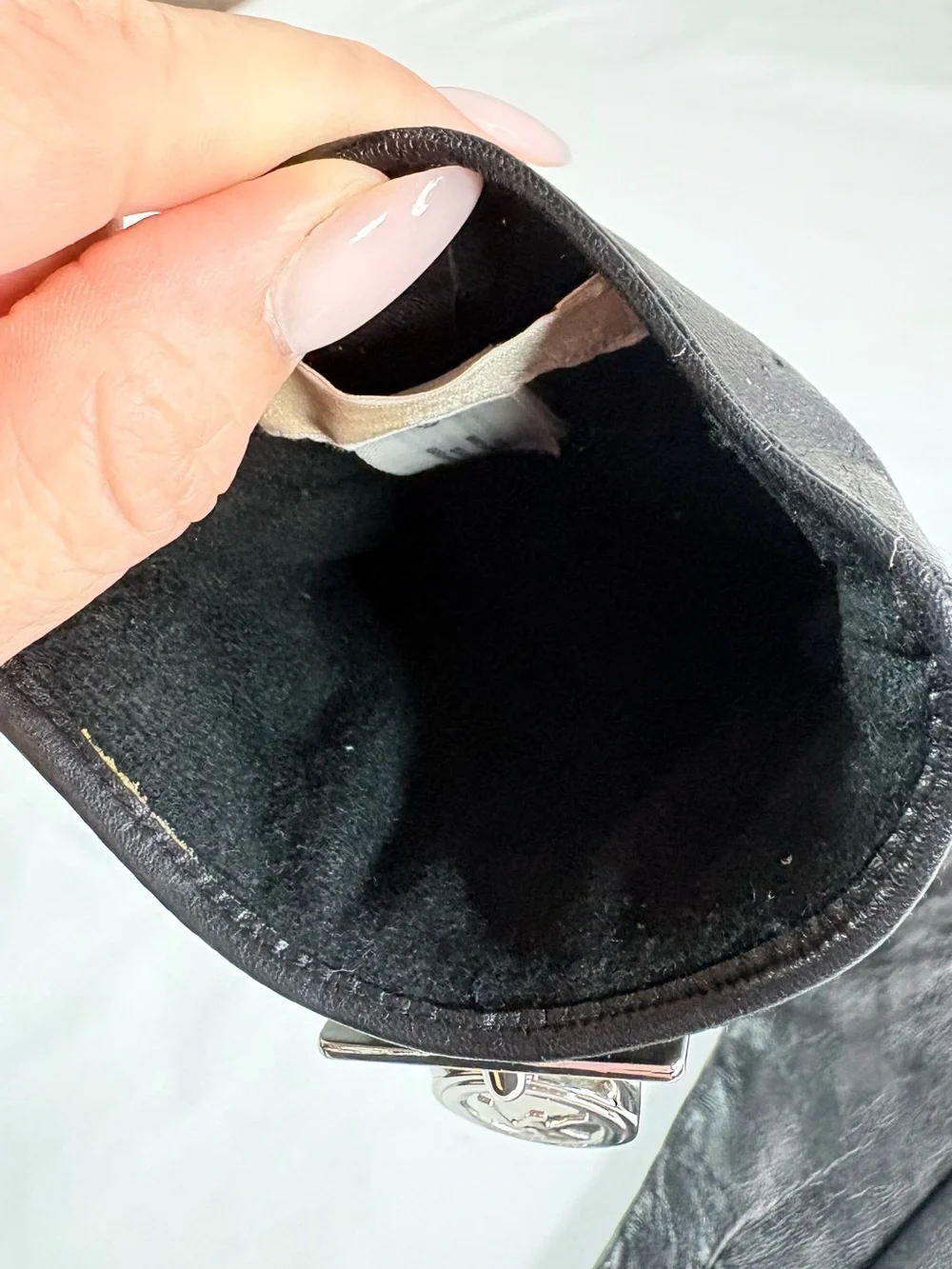 Michael Kors Black Quilted Leather Gloves with Silver MK Plaque